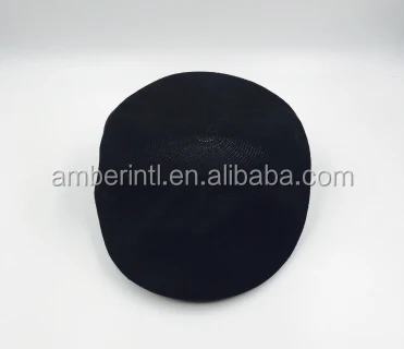 Custom Size Black Embroidery Logo Polyester Adults Uniform Beret Cap