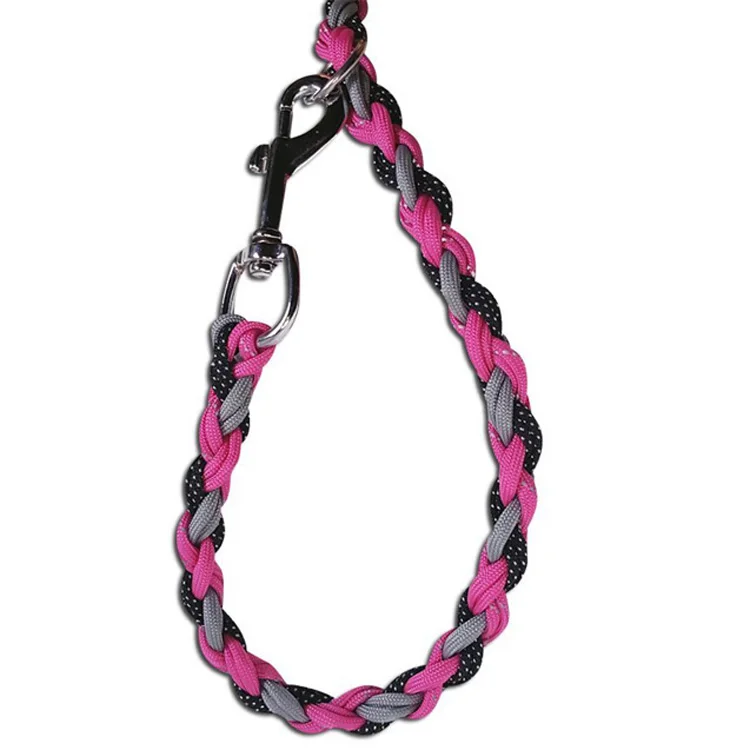 Adjustable braided paracord hands free dog running lead