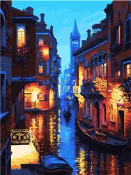 Street DIY Painting By Numbers Handpainted Canvas Painting Home Wall Art Picture For Living