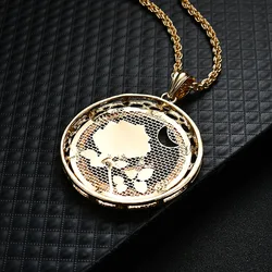 2019 Hot Selling Real Gold Arabian Muslim Islamic Allah diamond pendant necklace Crystal Round Pendant Necklace