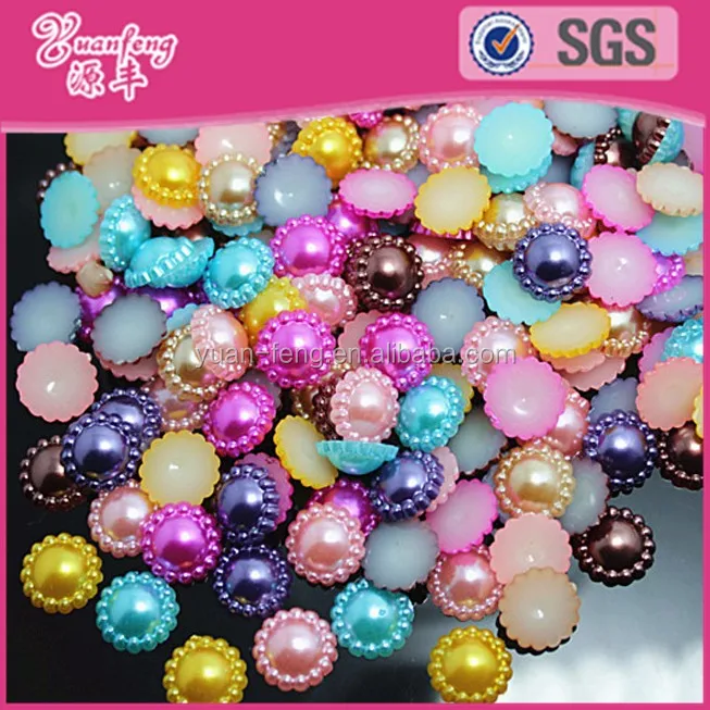 Wholesale various shape plastic half pearl beads for saree blouse accessories