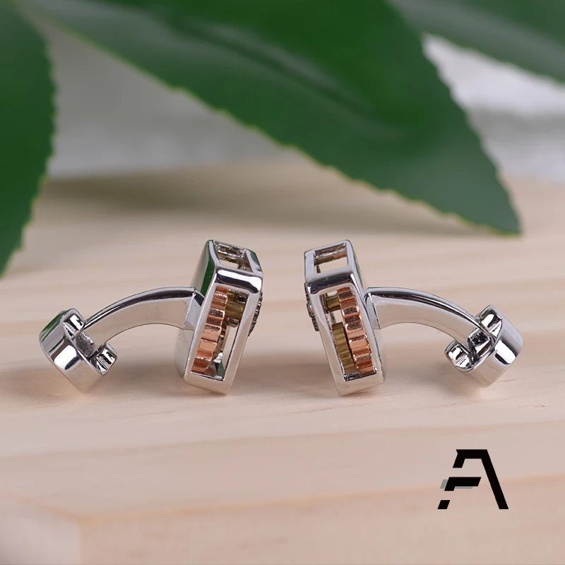 Stainless Steel Wheel Gear Metal Steampunk Cufflinks