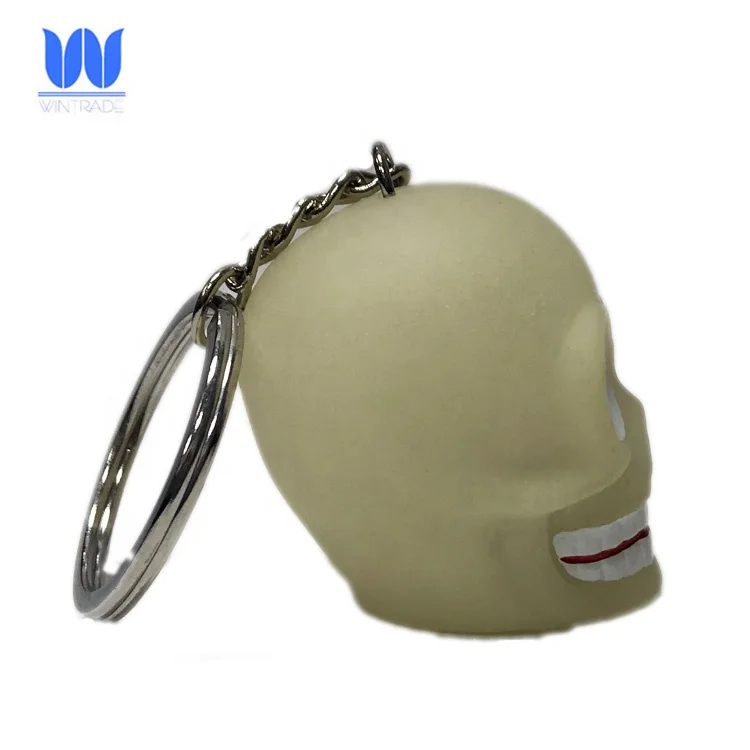Glow in the dark halloween toy custom made pvc keychain