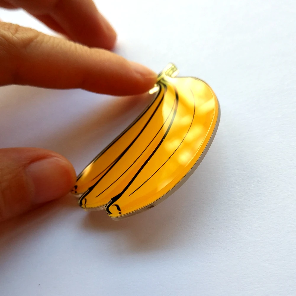 Wholesale Fruit DIY Accessories Plastic Lapel Pin Badge Printed For Garment