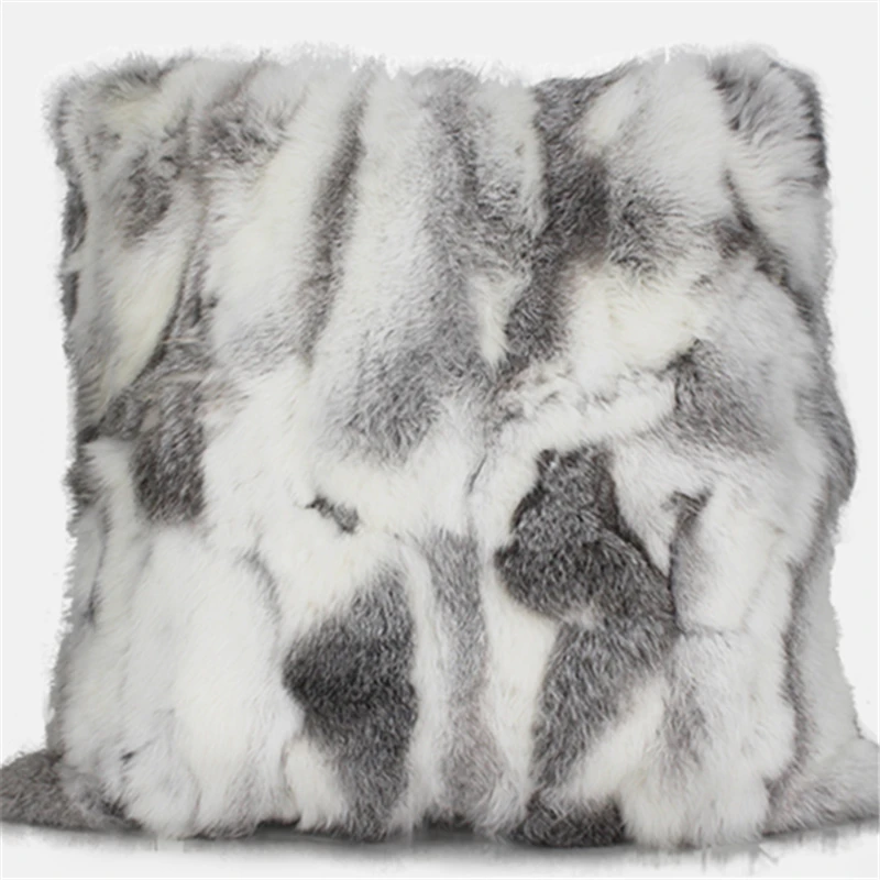 SF0452 High Quality Real Rabbit Fur Cushion Covers Any size can be Customize