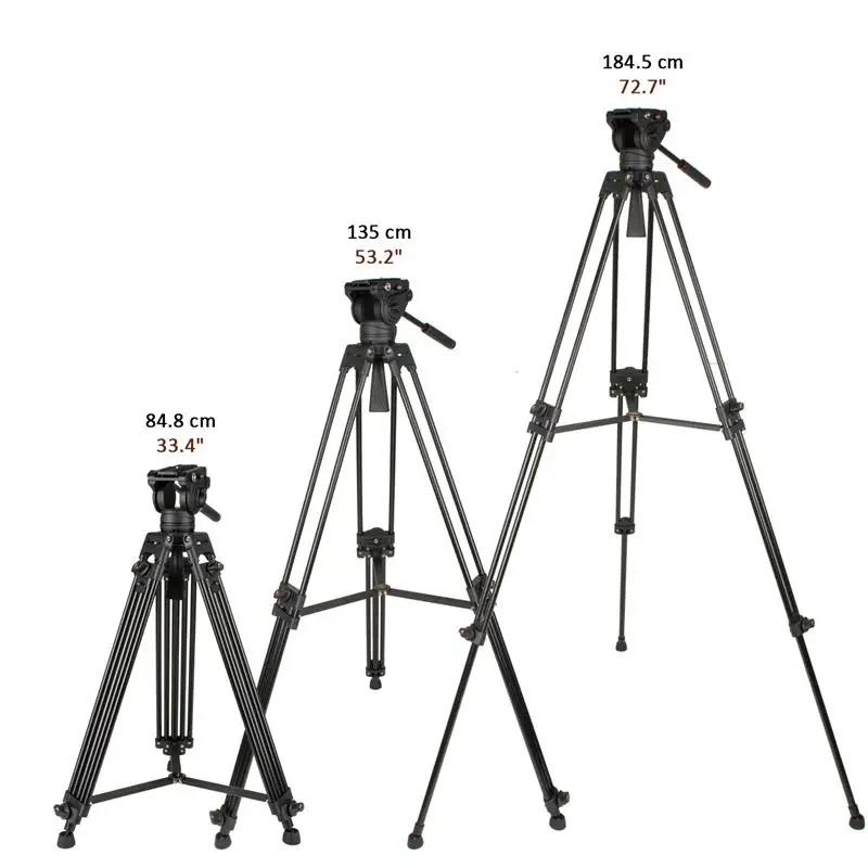 
Professional camera tripod Cayer BV30L aluminum tripod with K3 Fluid Head foldable tripod 