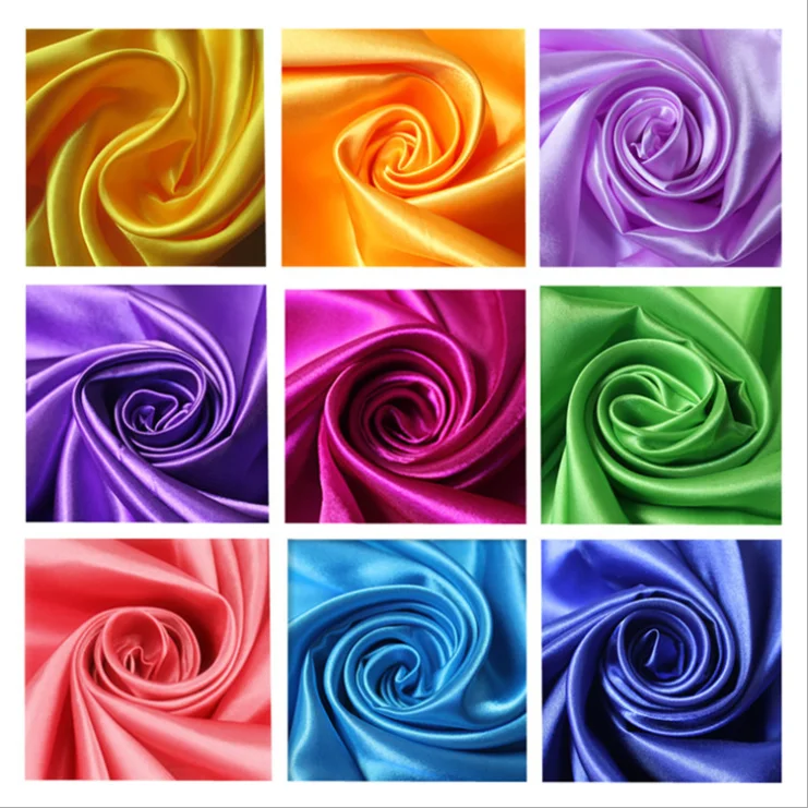 100%poly shiny dyed silky soft satin fabric for sleepwear wedding night dress acarf costume 50dx75d china supplier wholesale