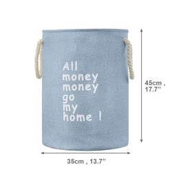 Top Quality Linen Fabric Folding Household Laundry Basket Stand