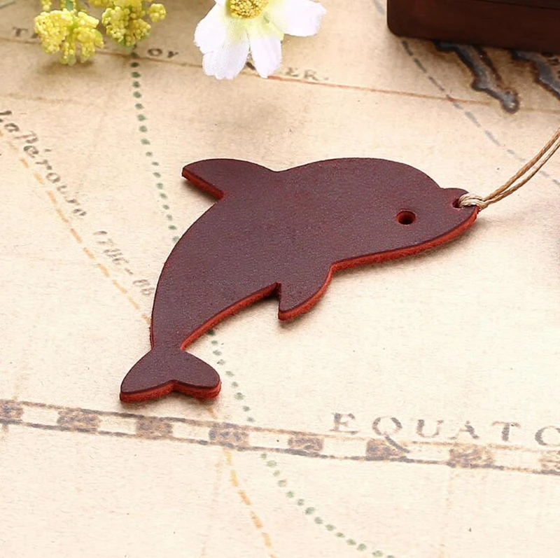 
Dreamtop DTF282 dolphin cute bookmarks for students OEM small gift leather bookmark with private label 