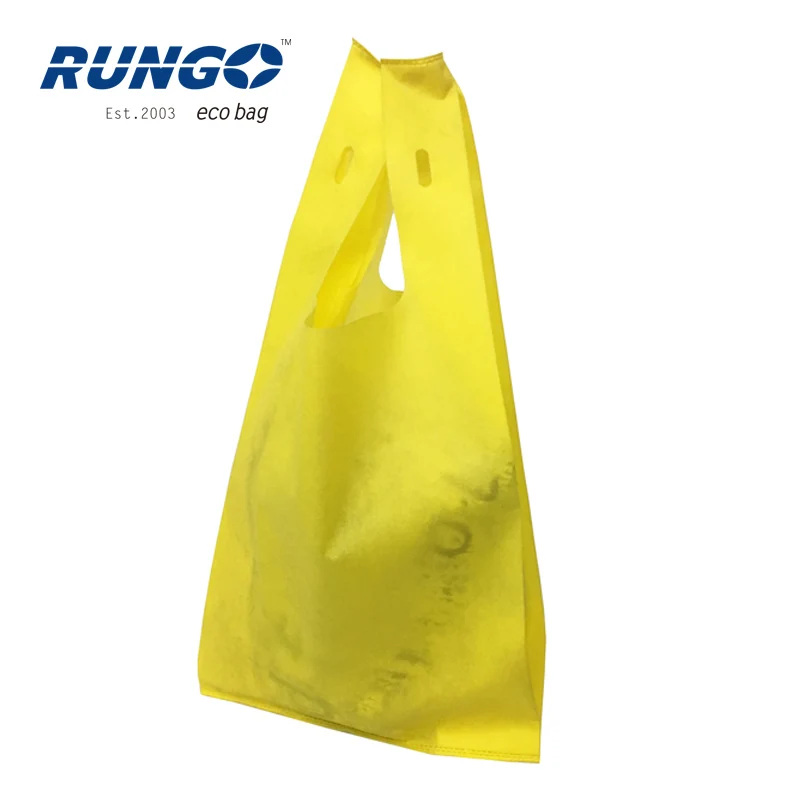 40-70gsm Heat Sealing T-shirt Shopper Tnt Grocery Non-woven T Shirt Bags Handled Customized Color Promotional with Custom Logo