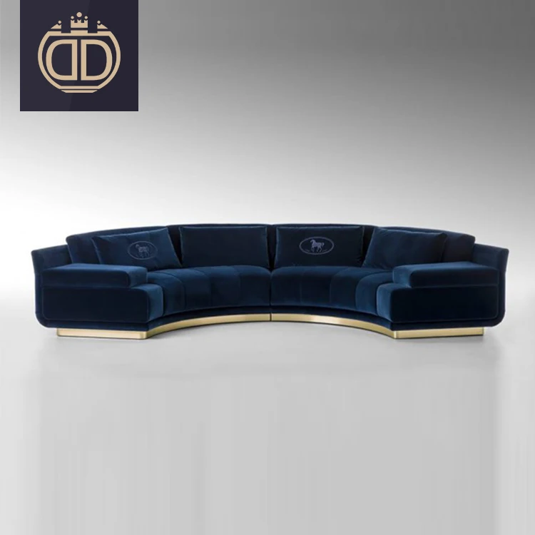 
New arrival postmodern semicircle sofas upholstery fabric velvet canape circular modular sectional modern villa furniture sofa 