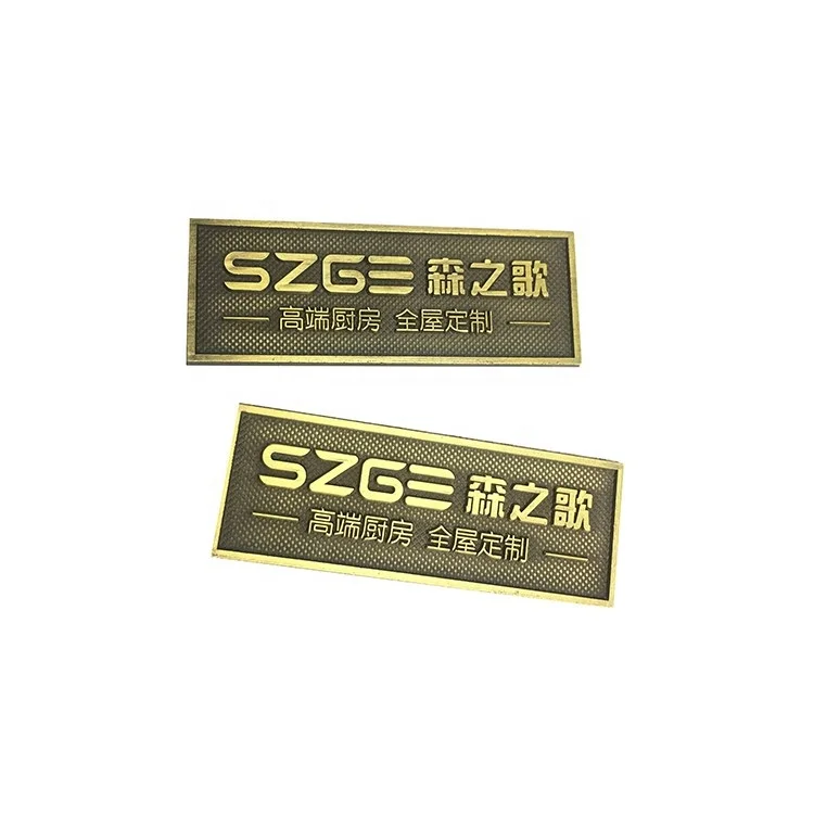 Wholesale Custom Logo Design Brass Small Metal Nameplate Metal Logo Nameplate For Sale