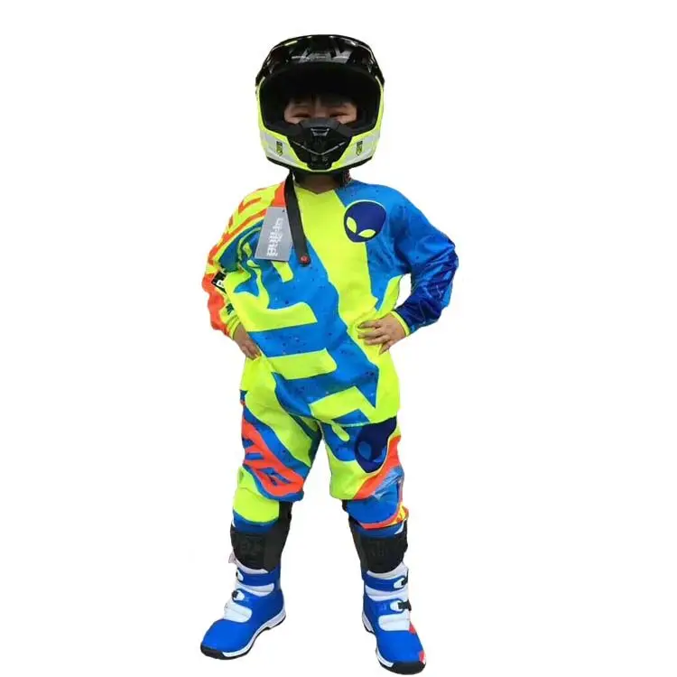 2018Custom racing Kids Fashion Leather Team sublimation logo Motocross pants