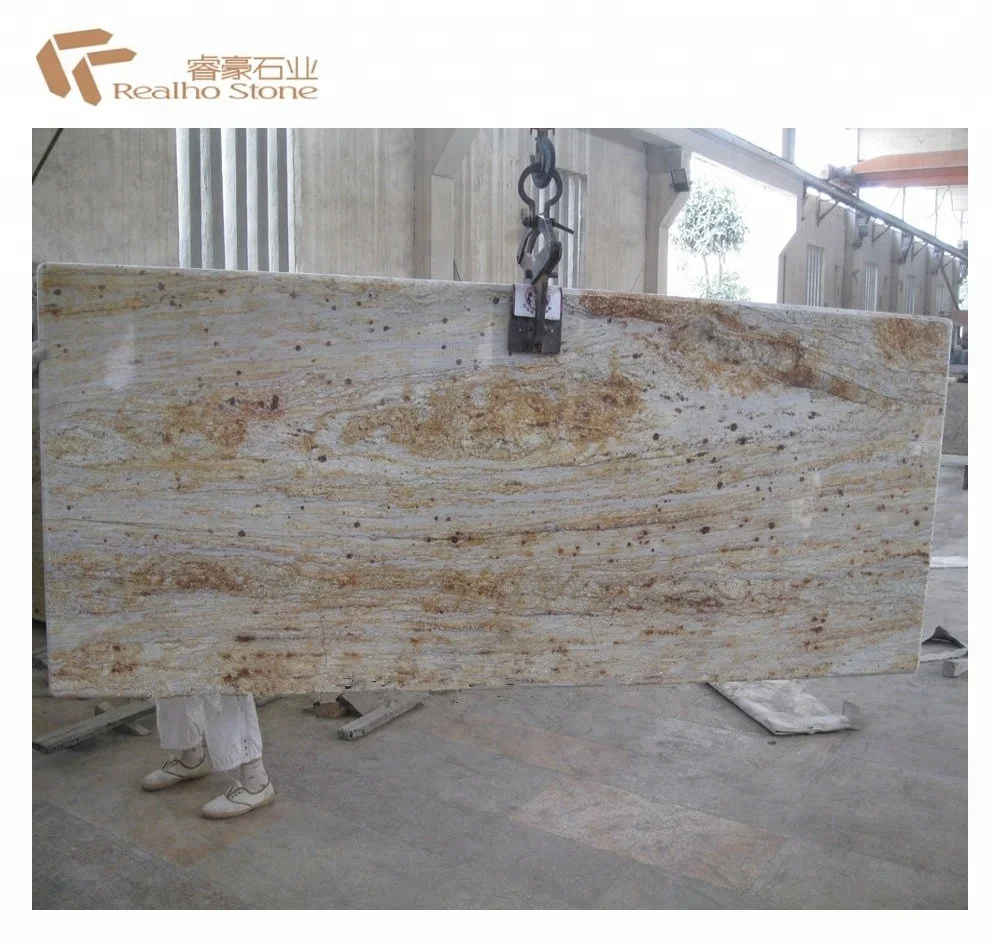 
Brazilian Star White Granite With Gold Veins 