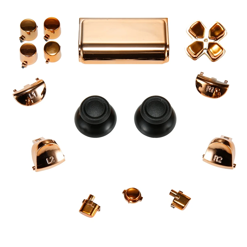 Chrome Buttons Full Sets Mod Kits Repair Parts for PS4 Pro Controller JDM040