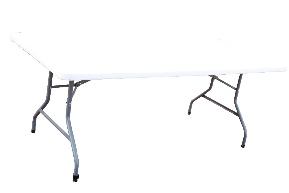 6FT 183cm regular wholesale folding plastic table with metal legs
