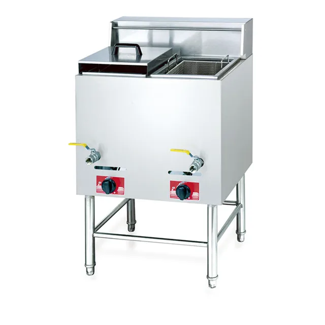 Manufacturer High Quality Stainless Steel Commercial Gas Deep Fryer Double Basket