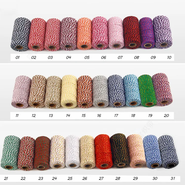 Wholesale 2 mm Nature cotton baker twine macrame decoration string