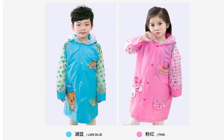 Wholesale foldable pvc fashion rain coat/school bag cover children raincoat MJ-225