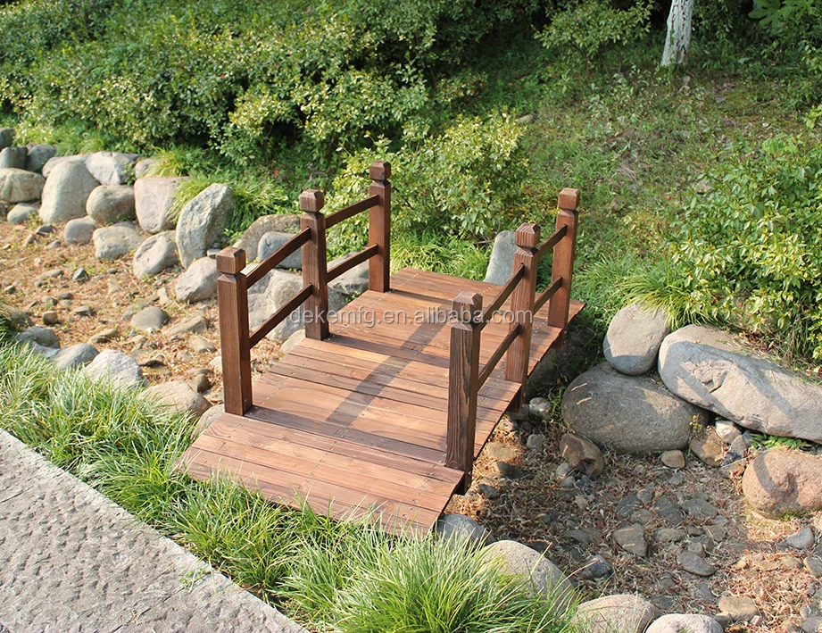 Wooden Garden Bridge Outdoor Decorative Solid Wood Garden Pond Arch Walkway