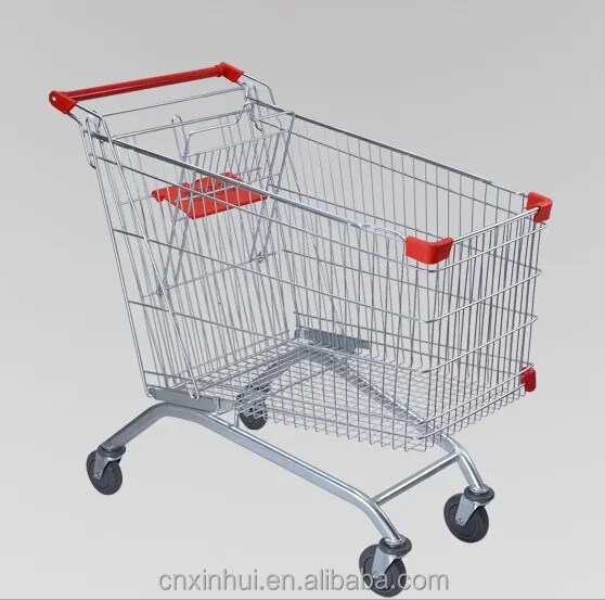 Wholesale factory manufacture Euro Type Shopping trolley/Supermarket shopping cart PVC/PU/TPR material castors with coins lock