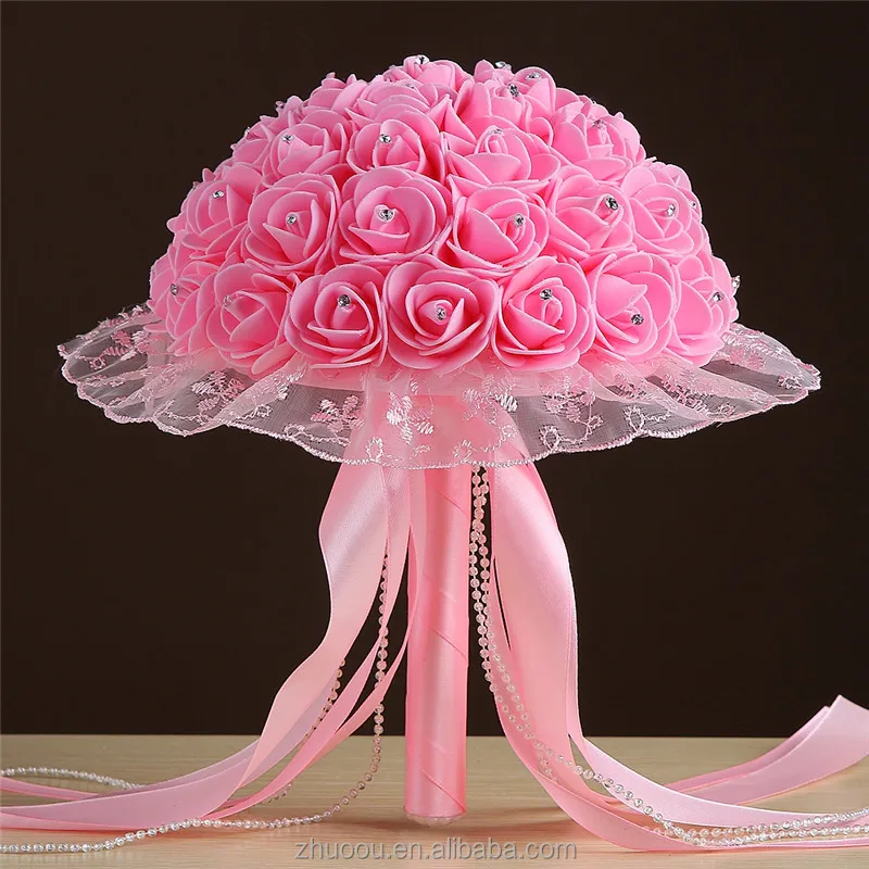 New Design Beautiful Artificial Foam Flowers Bride Wild Flower Bouquet for Wedding decoration