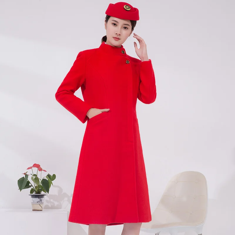 Flight attendant coat Airline stewardess Uniform,airline hostess uniform stewardess uniform long coat