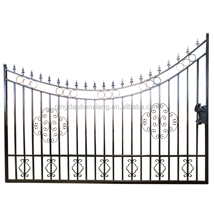 Forged iron gate design of antique custom house.