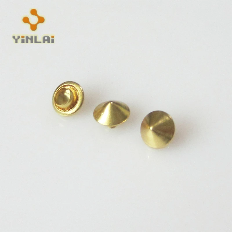 6mm pointed cone metal rivet for leather