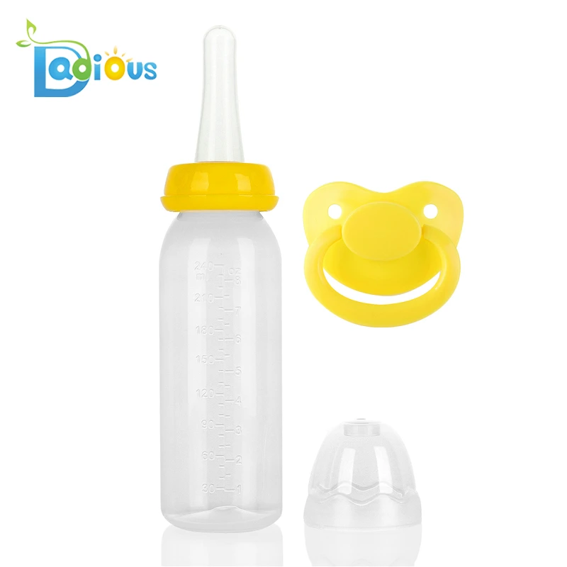 ABDL Soild Colors PP Adult Baby Feeding Bottle With Silicone Adult Nipple