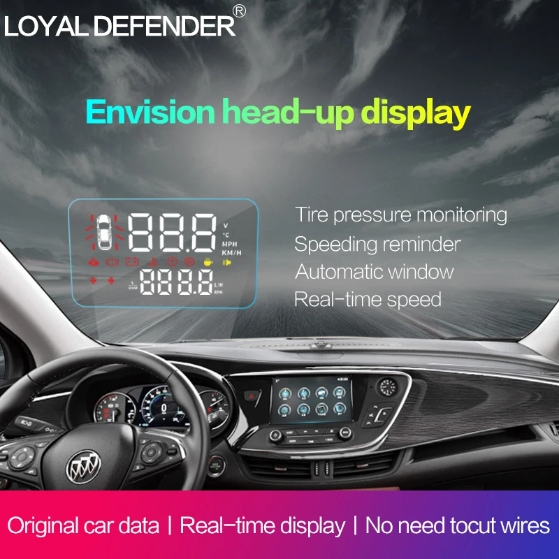 Best GPS Head Up Display Obd Hud Screen For Car Windshield Projector Head Up Display For Buick Envision Left-hand Drive