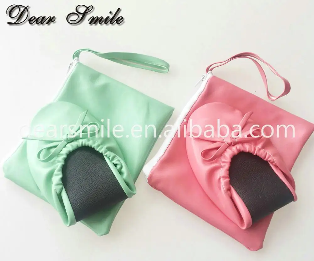 Big discount ! Girls best foldable ballet flats portable comfy party shoes with matching bag