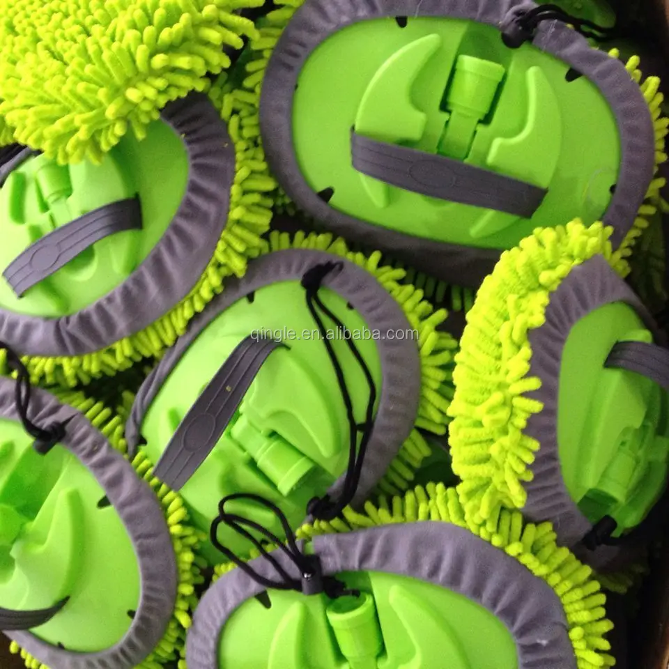 Qingle Extended chenille car wash cleaning mop with 2 telescopic aluminum handle