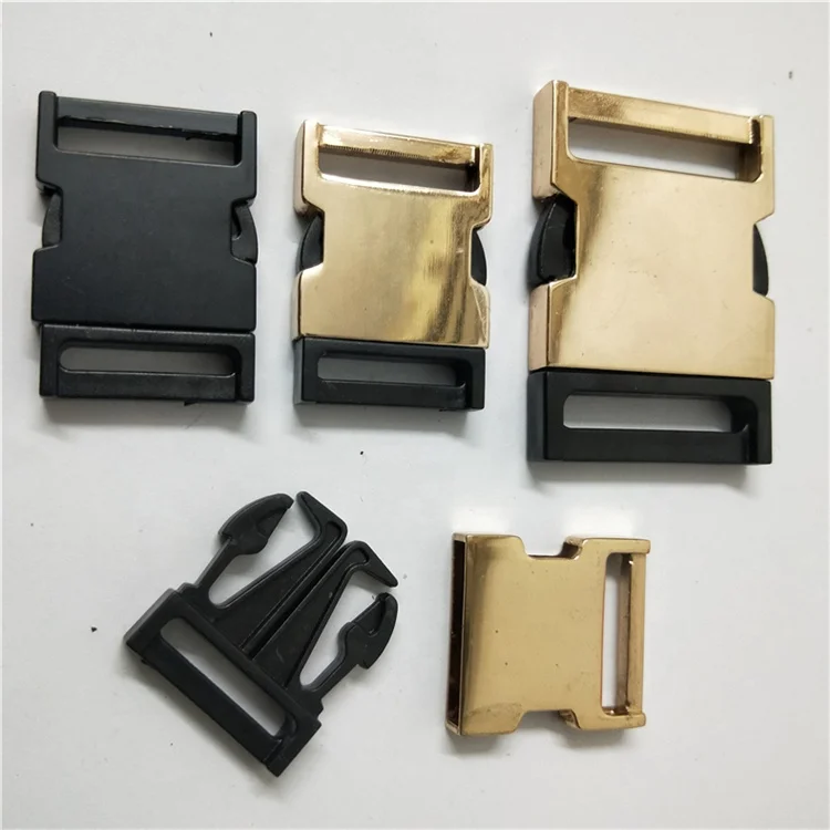 Alloy plastic side release metal belt Insert buckle Openable Safety Backpack spring lock buckle