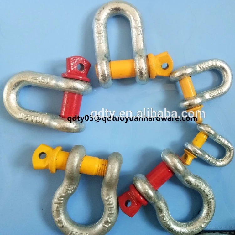 U.S type  drop forged Straight Shackle U type Shackle G-210 Lifting D shckle Chain shackle