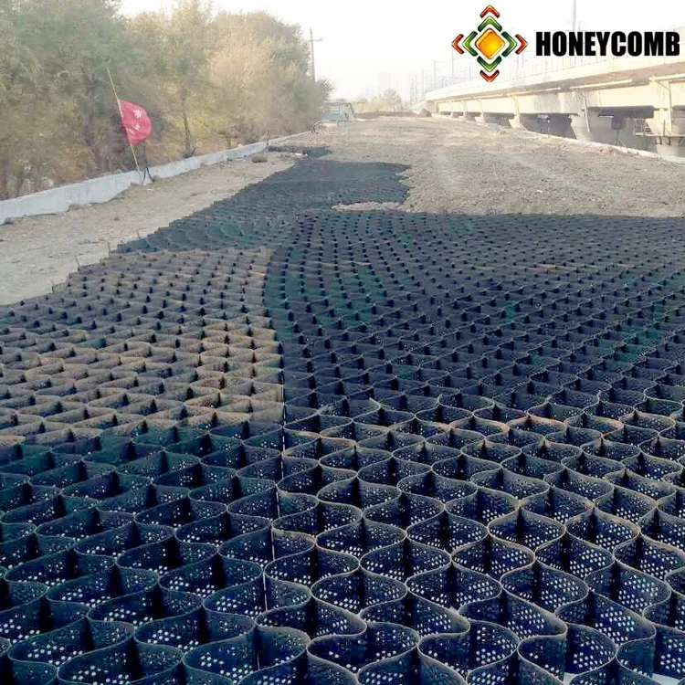
high strength textured surface foundation reinforcement project Polymer Soil Stabilizer geocell network 