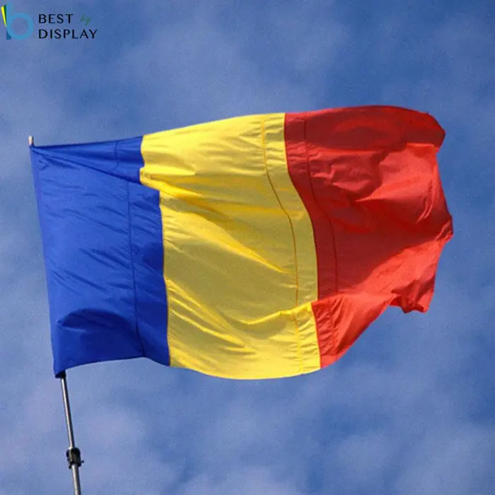 Outdoor flying Blue Yellow Red Nation Romania Country Flag