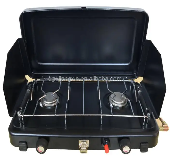Пропановые плиты для лагеря с двойной горелкой, пьезозажигатель, пропановая плита