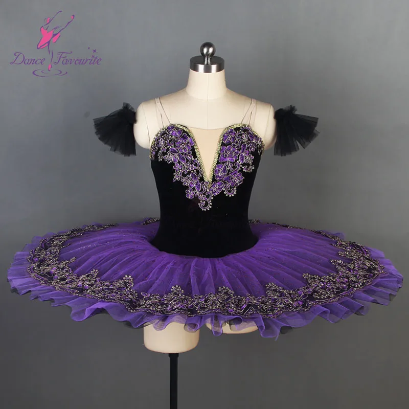 Sparkling dark purple professional ballet dance tutu dress dance costume pancake tutus pleated tutu BLL087