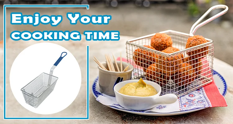 Eco-friendly Stainless Steel non-stick Chinese factory taco fryer French fries chicken serving basket