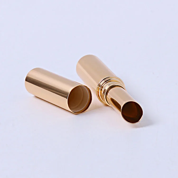 Low MOQ empty gold silver aluminum slim lipstick tube