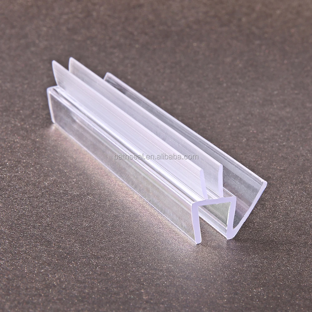 Polycarbonate glass door seals EX-cotruded clear bottom wipe with drip rail