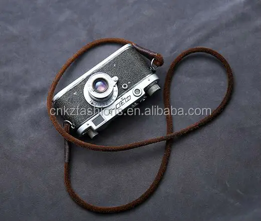New Design 100cm*6mm Scrub Cow Leather Yak Leather Camera Shoulder Neck Belt Strap
