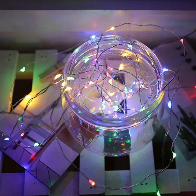 Custom made high quality CR2032 button battery operated mini copper wire LED fairy string lights