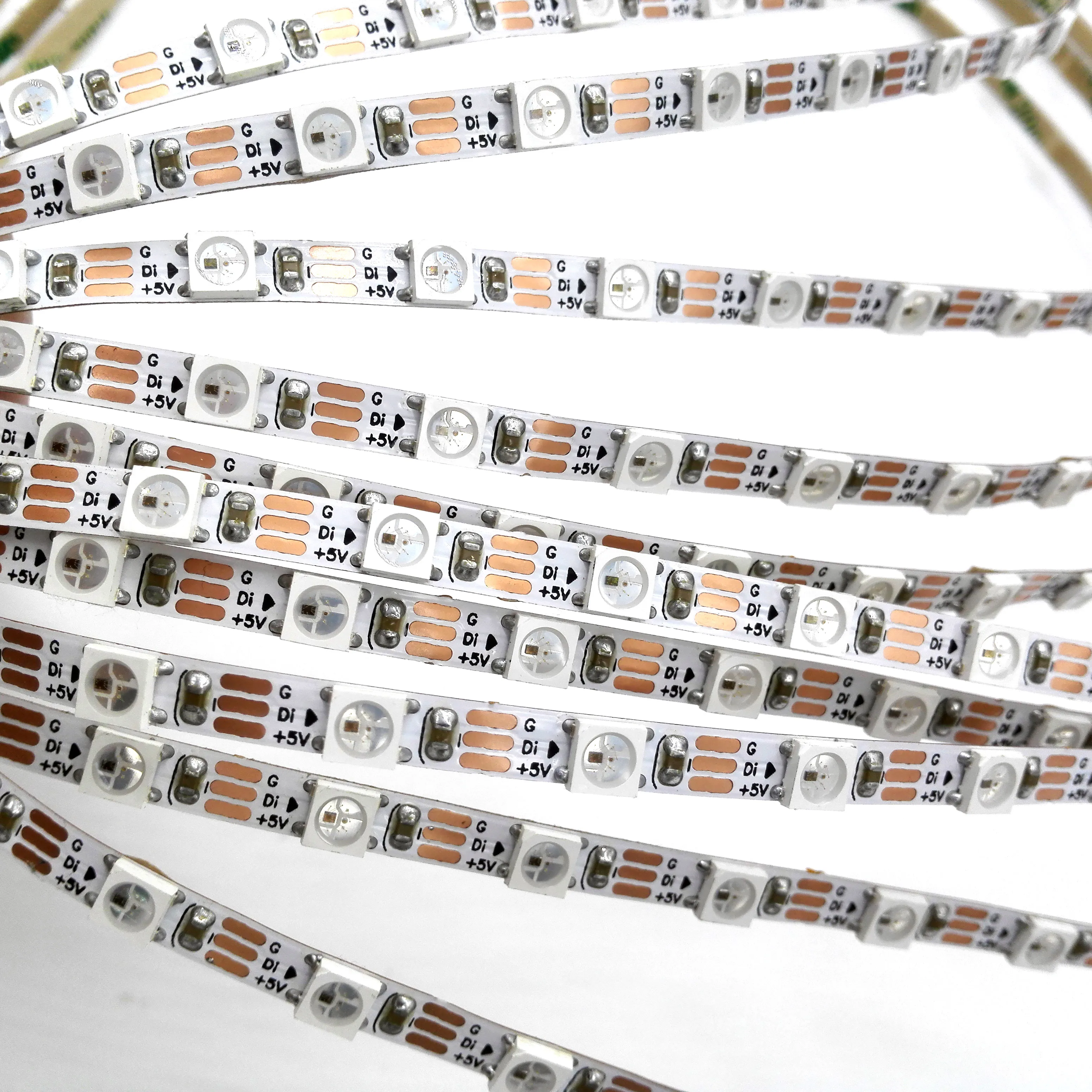 5V SMD 5050 WS2812B 60 leds per meter 5mm Width Led Flexible Strip SK6812 white pcb IP20