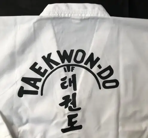 Custom logo wtf approved training martial arts uniforms embroidery itf taekwondo uniform