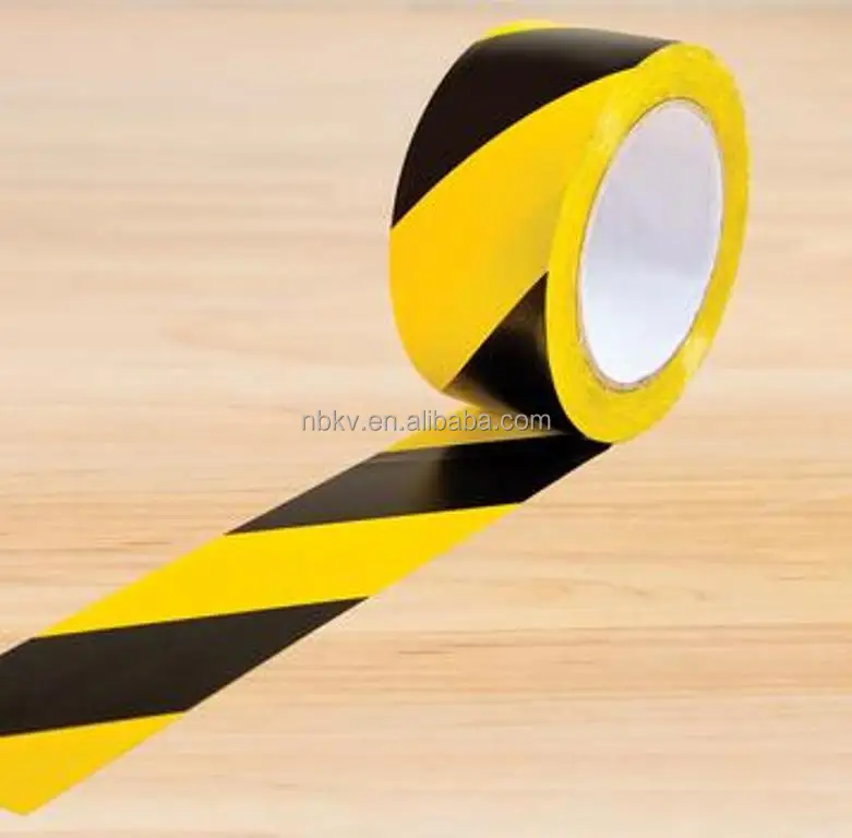 Black Yellow 50mm x 30M Free Hazard Warning PVC Warning Tape