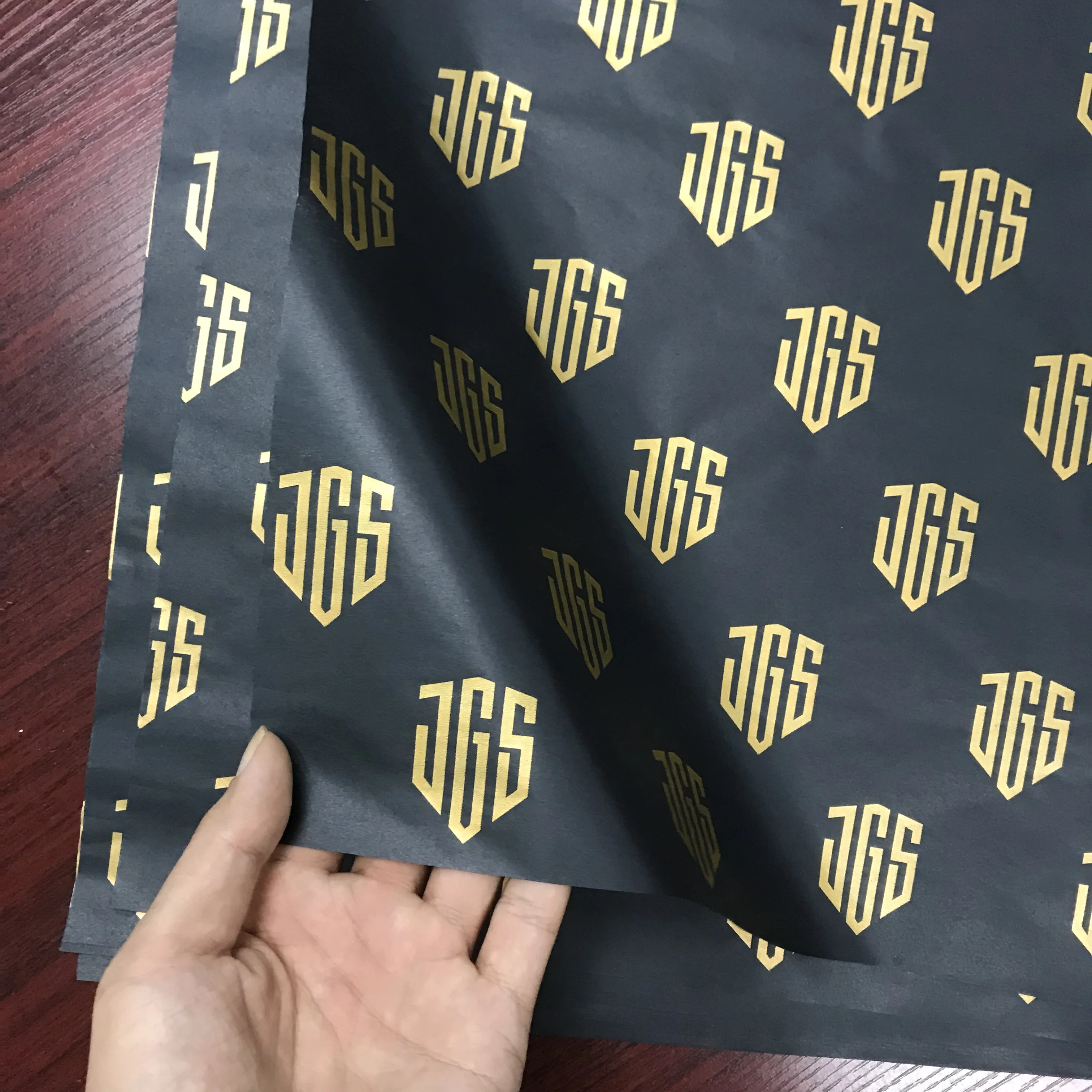 
Luxury custom logo printed black wrapping tissue paper / silk wrapping paper 