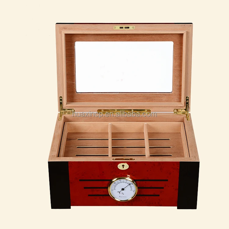 Handmade Cigar Humidor with Humidifier and Hygrometer Cigar Storage Box