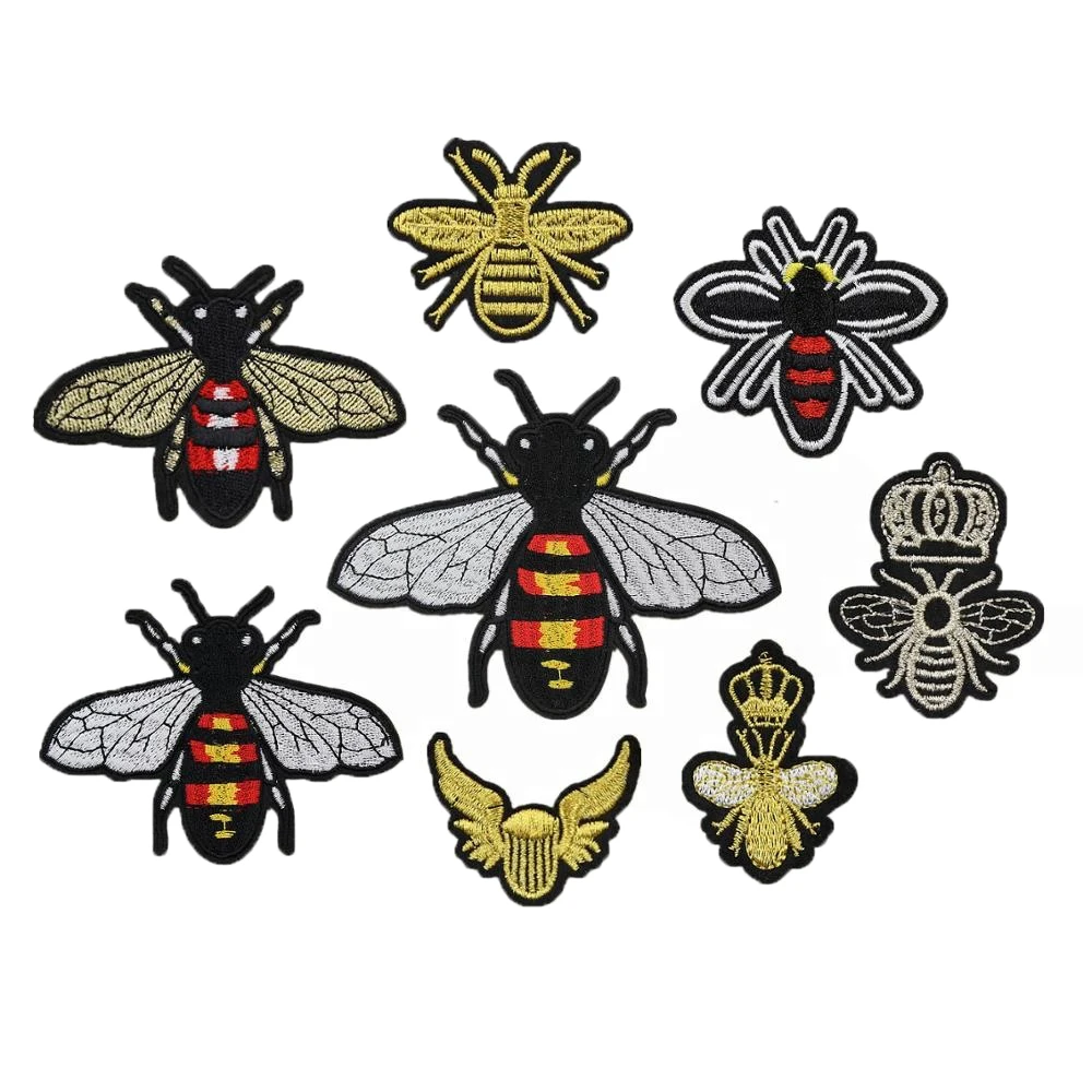 Wholesale customized iron on bee embroidery patch